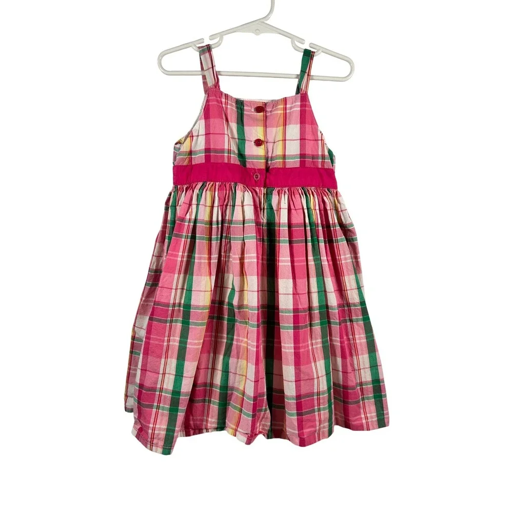 Gymborree Plaid Sundress Size 5 Pink Green Cotton Tulle Girls‎
